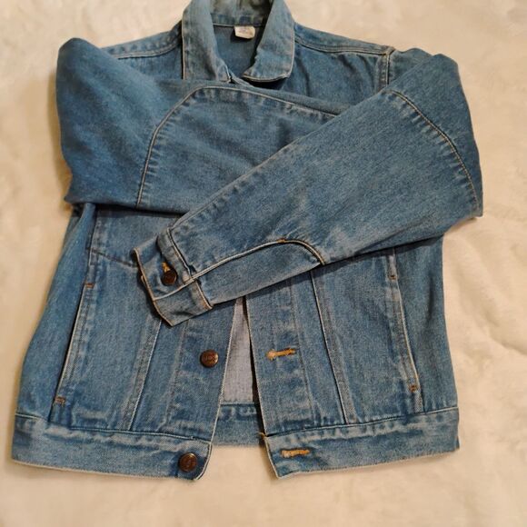 Y2K Live Ins Red Camel Denim Jacket Graphic Interior Trucker Unisex Small 90s - Picture 16 of 16